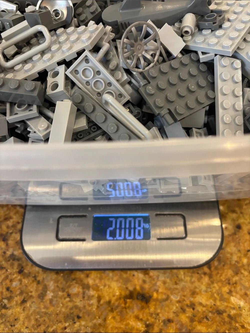 Grey Lego Mixed Lot, 2lbs